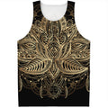 Boho Spiritual Lotus Print Men's Tank Top