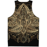 Boho Spiritual Lotus Print Men's Tank Top