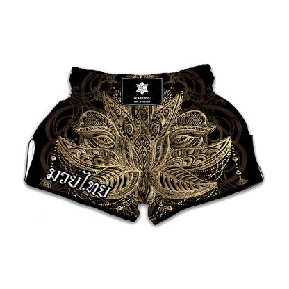 Boho Spiritual Lotus Print Muay Thai Boxing Shorts