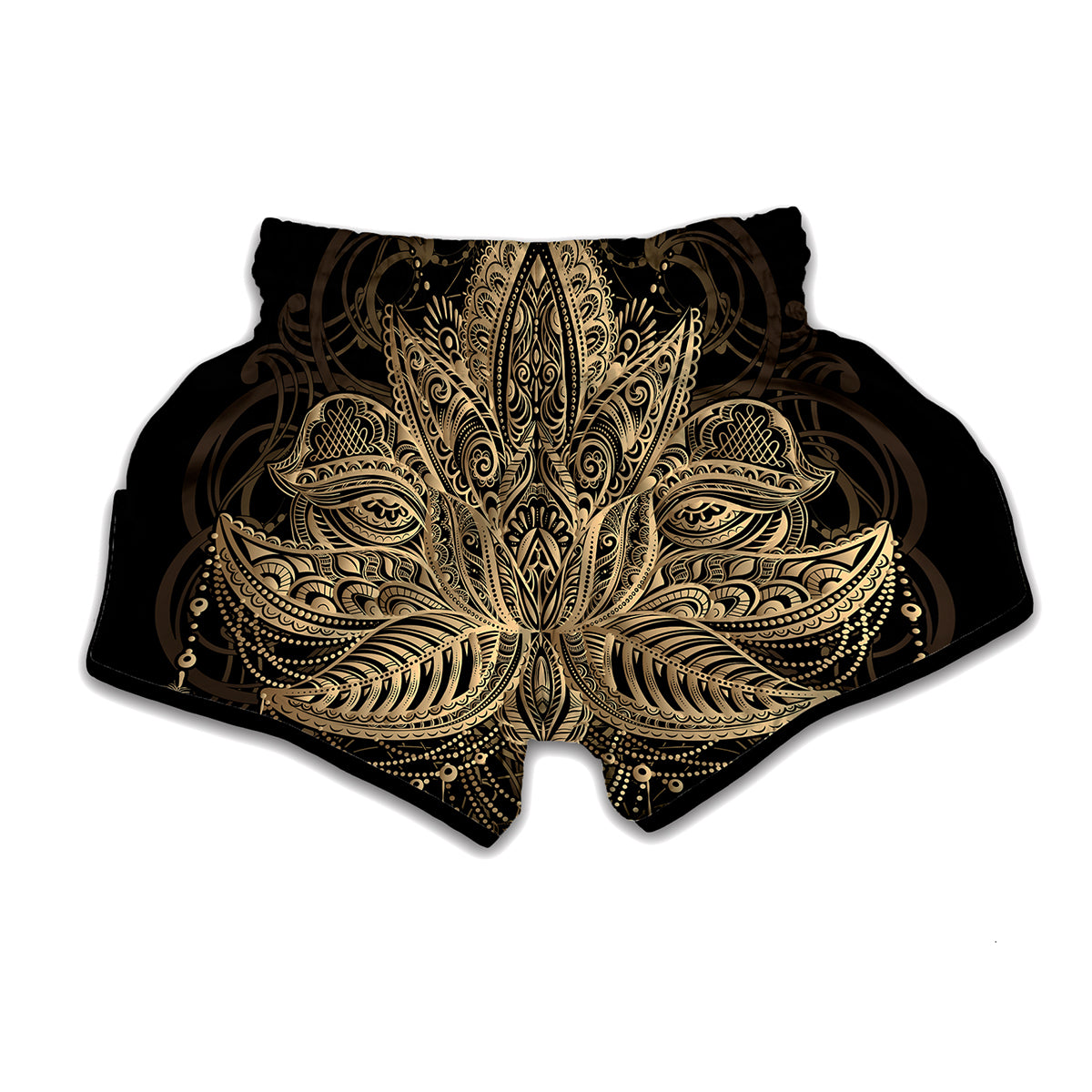 Boho Spiritual Lotus Print Muay Thai Boxing Shorts