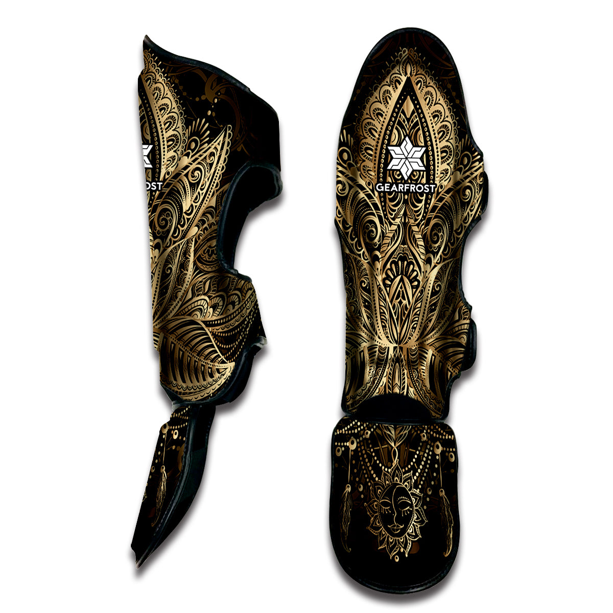 Boho Spiritual Lotus Print Muay Thai Shin Guard