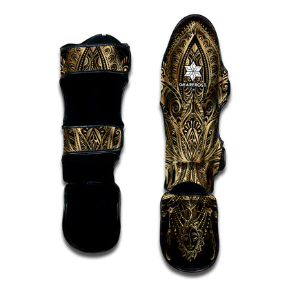 Boho Spiritual Lotus Print Muay Thai Shin Guard