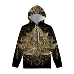 Boho Spiritual Lotus Print Pullover Hoodie