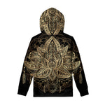 Boho Spiritual Lotus Print Pullover Hoodie