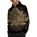 Boho Spiritual Lotus Print Pullover Hoodie