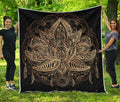 Boho Spiritual Lotus Print Quilt