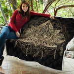 Boho Spiritual Lotus Print Quilt
