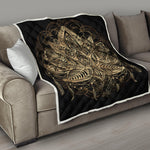 Boho Spiritual Lotus Print Quilt