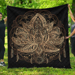 Boho Spiritual Lotus Print Quilt