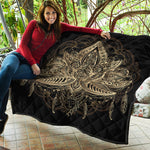Boho Spiritual Lotus Print Quilt