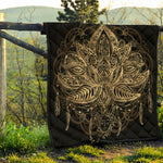 Boho Spiritual Lotus Print Quilt