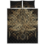 Boho Spiritual Lotus Print Quilt Bed Set
