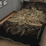Boho Spiritual Lotus Print Quilt Bed Set