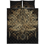 Boho Spiritual Lotus Print Quilt Bed Set