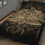 Boho Spiritual Lotus Print Quilt Bed Set