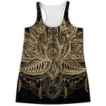 Boho Spiritual Lotus Print Women's Racerback Tank Top