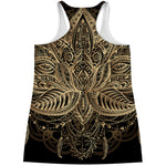 Boho Spiritual Lotus Print Women's Racerback Tank Top