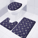 Boho Sun And Moon Pattern Print 3 Piece Bath Mat Set
