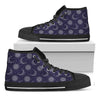 Boho Sun And Moon Pattern Print Black High Top Shoes