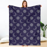 Boho Sun And Moon Pattern Print Blanket