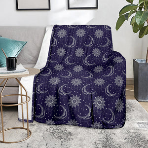 Boho Sun And Moon Pattern Print Blanket