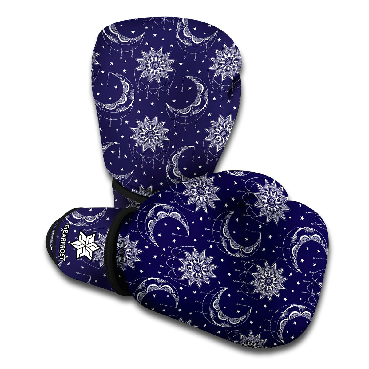 Boho Sun And Moon Pattern Print Boxing Gloves