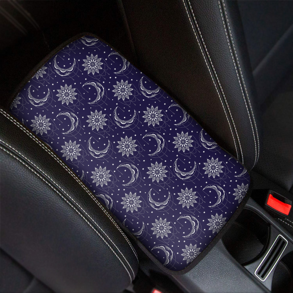 Boho Sun And Moon Pattern Print Car Center Console Cover