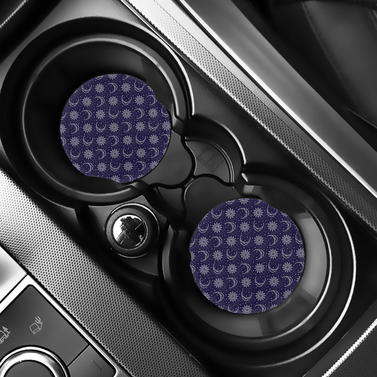 Boho Sun And Moon Pattern Print Car Coasters