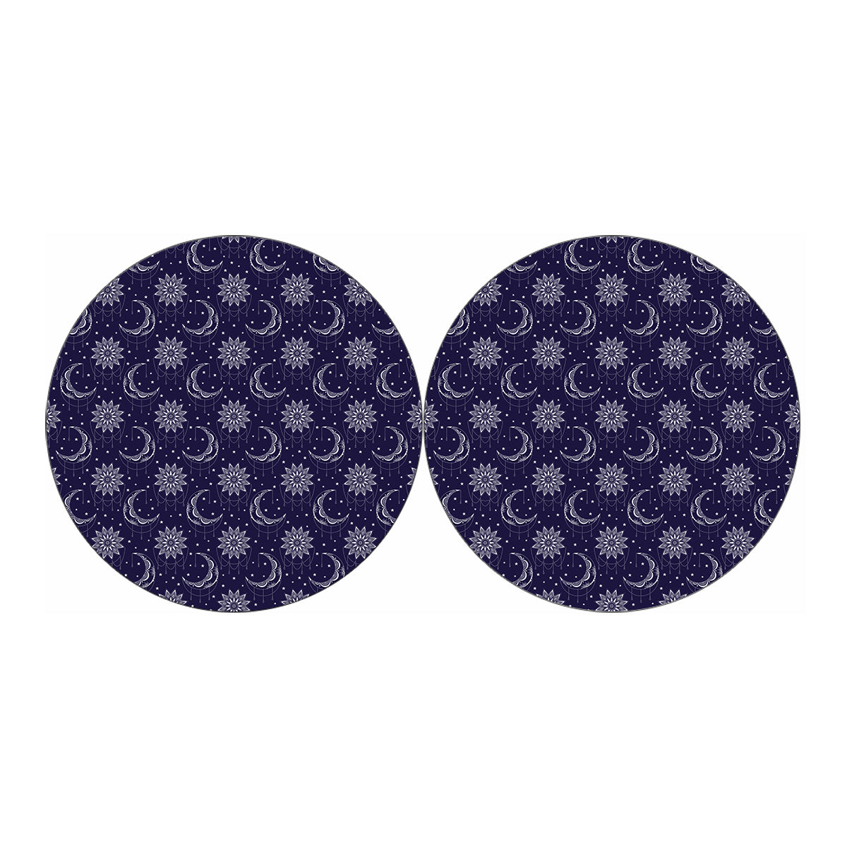 Boho Sun And Moon Pattern Print Car Coasters