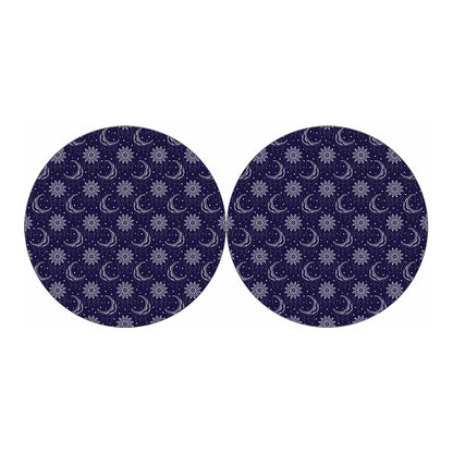 Boho Sun And Moon Pattern Print Car Coasters