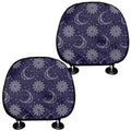 Boho Sun And Moon Pattern Print Car Headrest Covers