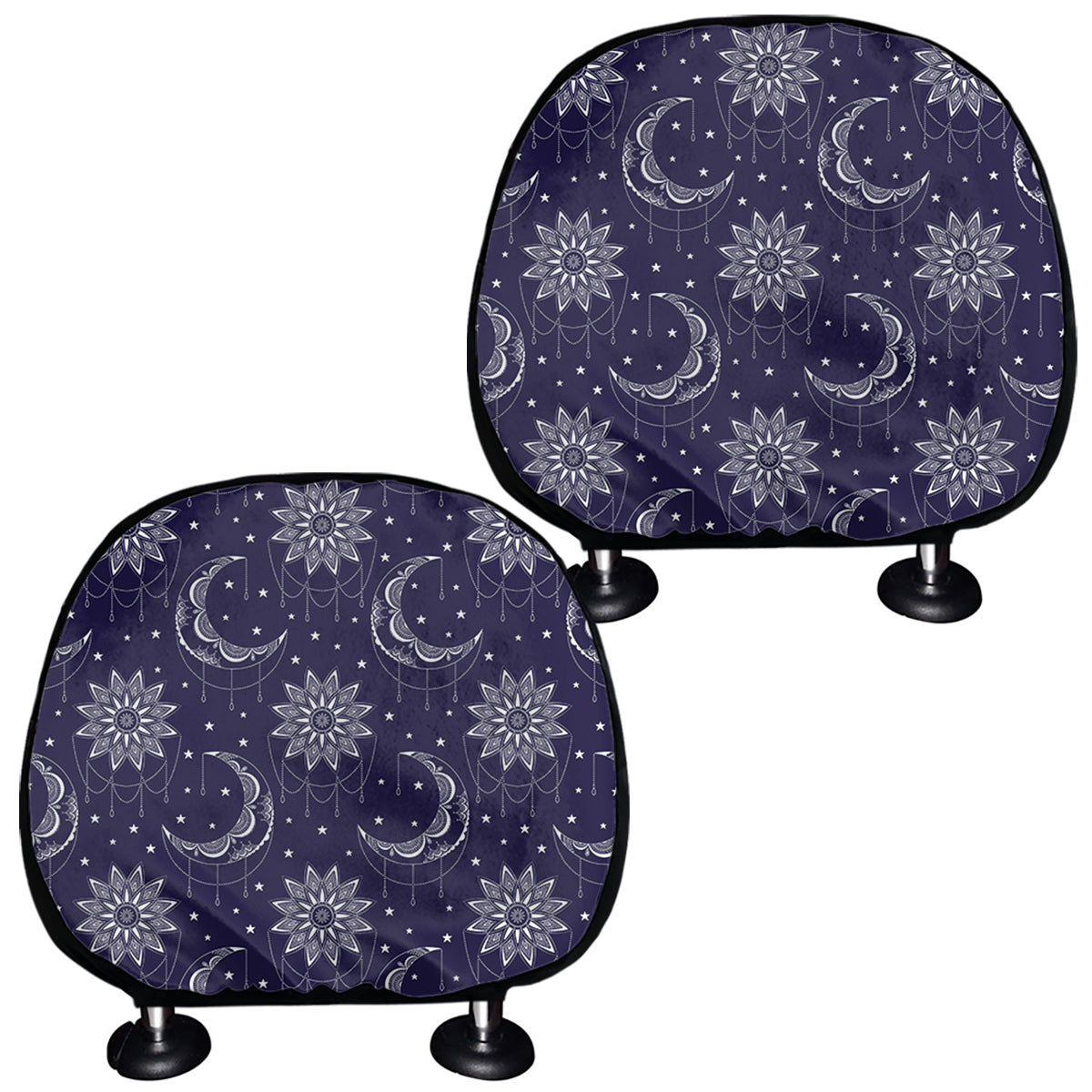 Boho Sun And Moon Pattern Print Car Headrest Covers