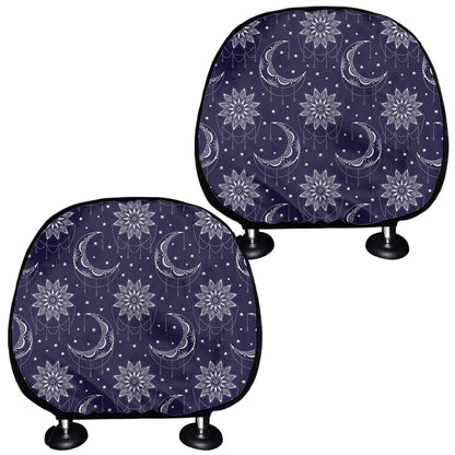 Boho Sun And Moon Pattern Print Car Headrest Covers