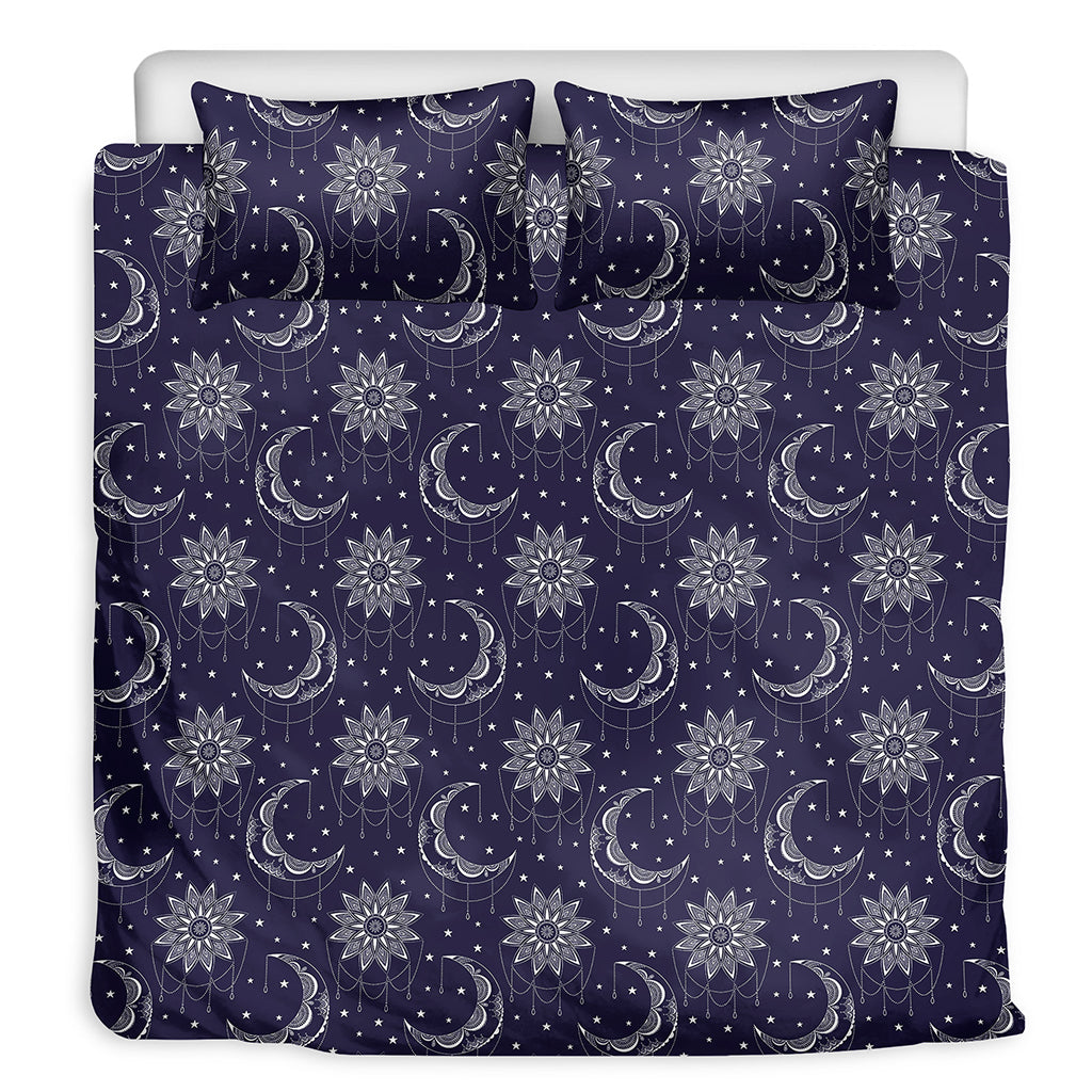Boho Sun And Moon Pattern Print Duvet Cover Bedding Set
