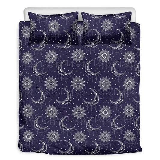 Boho Sun And Moon Pattern Print Duvet Cover Bedding Set