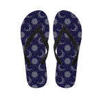 Boho Sun And Moon Pattern Print Flip Flops