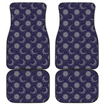 Boho Sun And Moon Pattern Print Front and Back Car Floor Mats