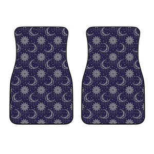 Boho Sun And Moon Pattern Print Front Car Floor Mats