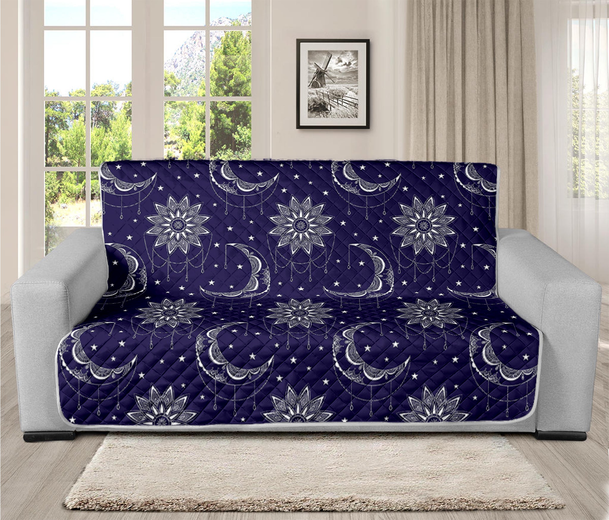 Boho Sun And Moon Pattern Print Futon Protector GearFrost