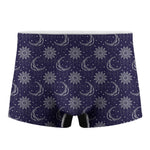 Boho Sun And Moon Pattern Print Men's Boxer Briefs