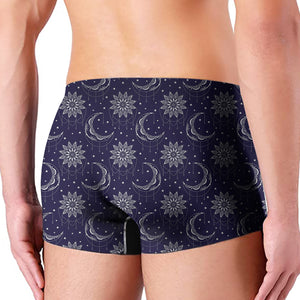 Boho Sun And Moon Pattern Print Men's Boxer Briefs