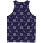 Boho Sun And Moon Pattern Print Men's Tank Top