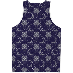 Boho Sun And Moon Pattern Print Men's Tank Top