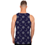 Boho Sun And Moon Pattern Print Men's Tank Top