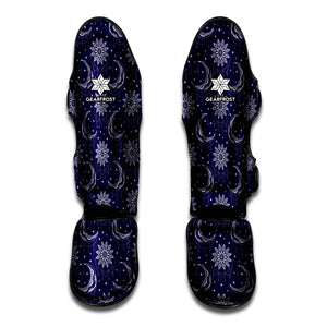 Boho Sun And Moon Pattern Print Muay Thai Shin Guard