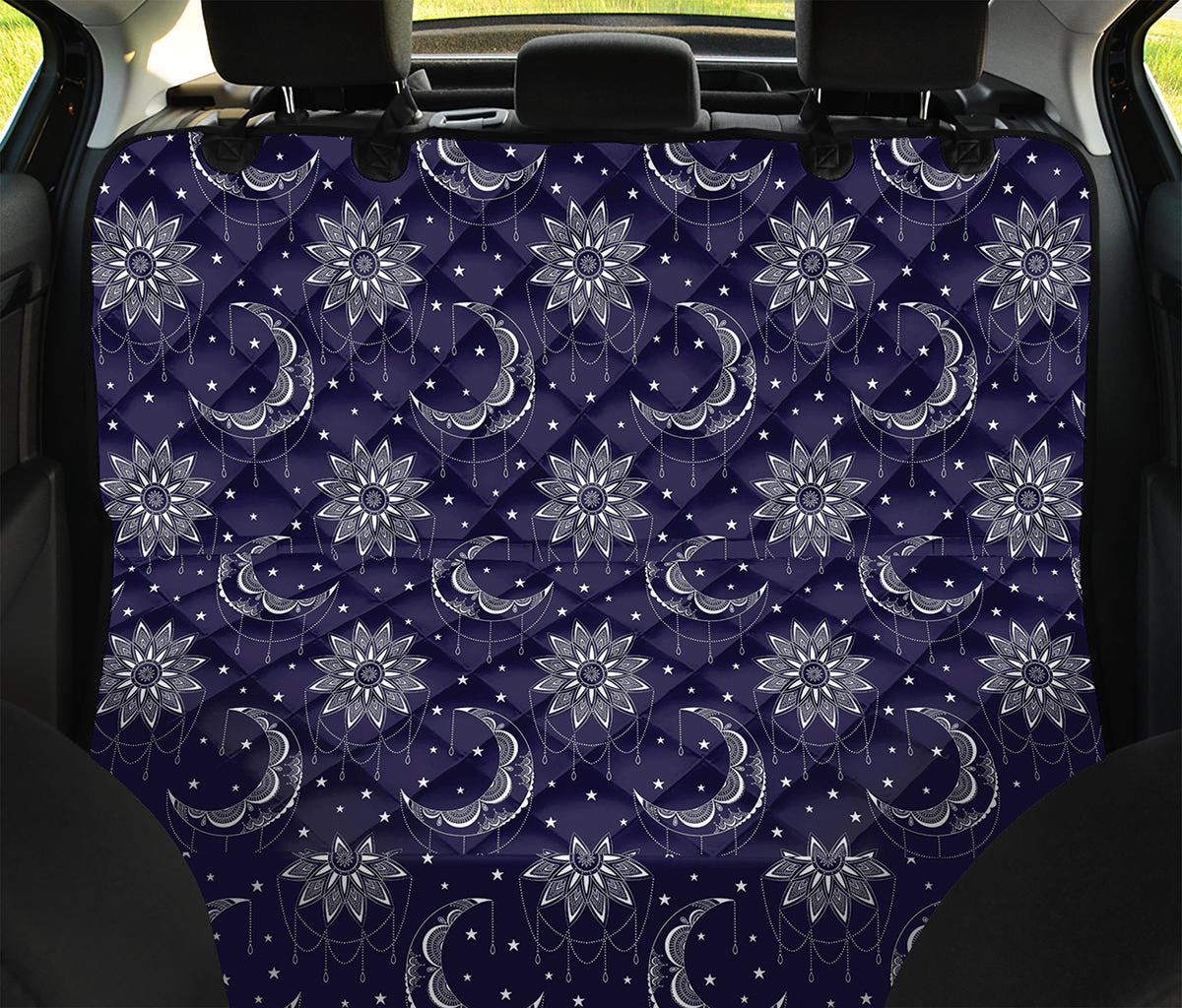 Boho Sun And Moon Pattern Print Pet Car Back Seat Cover