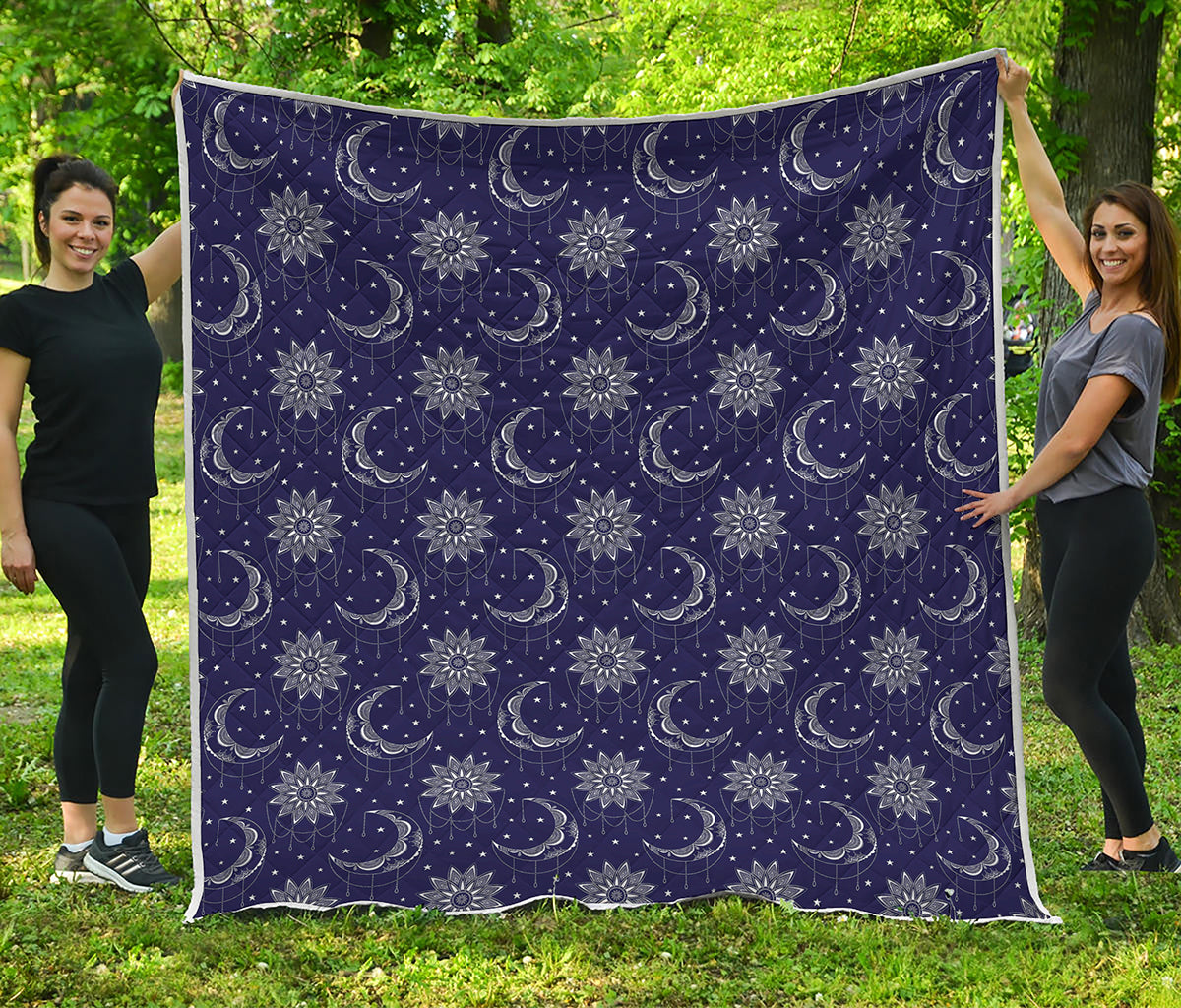 Boho Sun And Moon Pattern Print Quilt