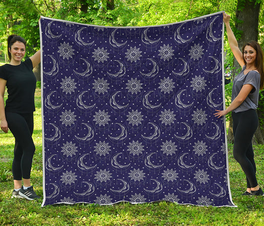 Boho Sun And Moon Pattern Print Quilt