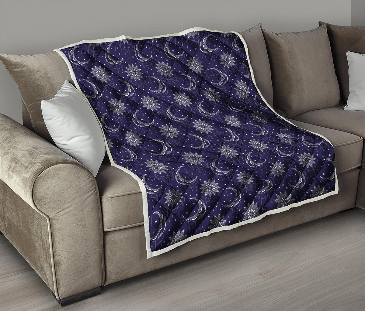 Boho Sun And Moon Pattern Print Quilt