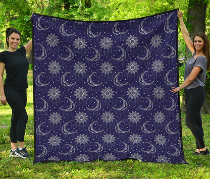 Boho Sun And Moon Pattern Print Quilt